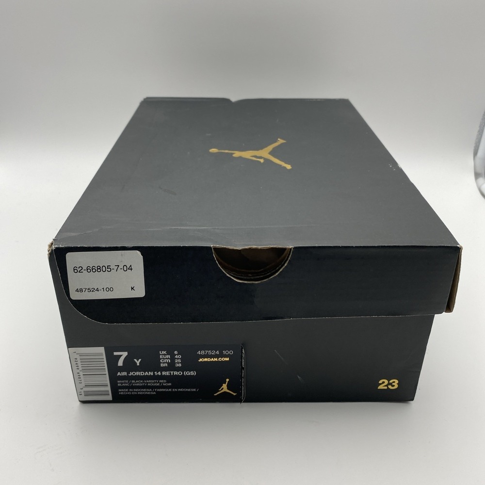 Size 7y (GS) - Jordan 14 Retro 2019 Mid Candy Cane (487524-100) - Picture 8 of 8